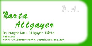 marta allgayer business card